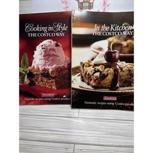 Lot of 2 Costco Product Cookbooks Cooking In Style In The Kitchen Paper Back
